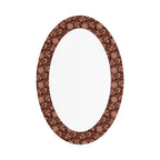  Floral Print Maroon Oval Printed Mirror