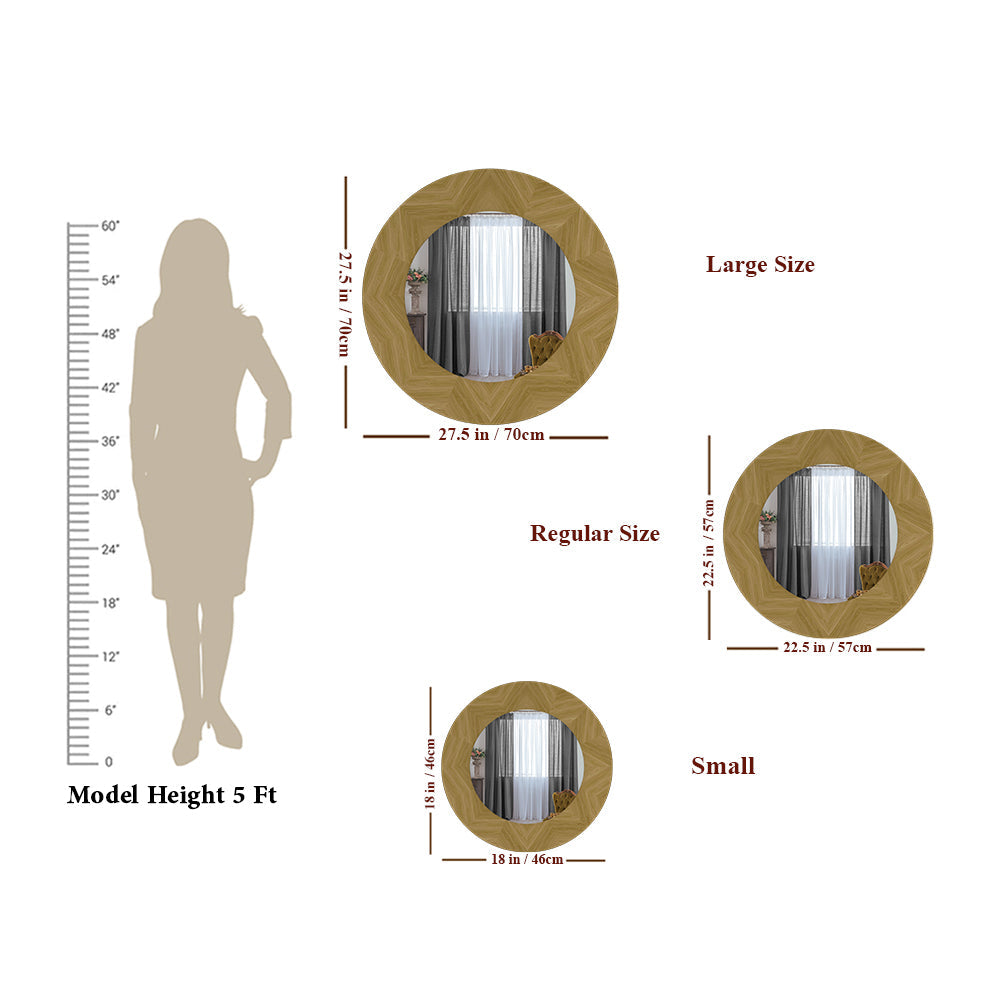 Designer Framed Round Mirror