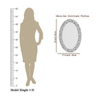 Flowers Oval Shaped Wall Mirror