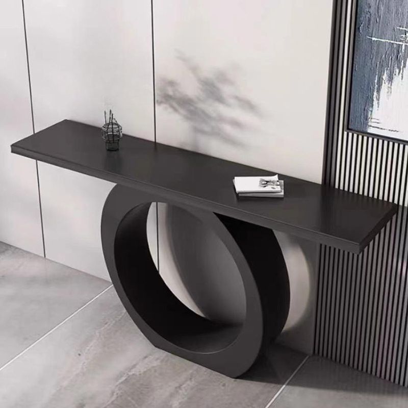 Modern Black Console Table with Circle Base
