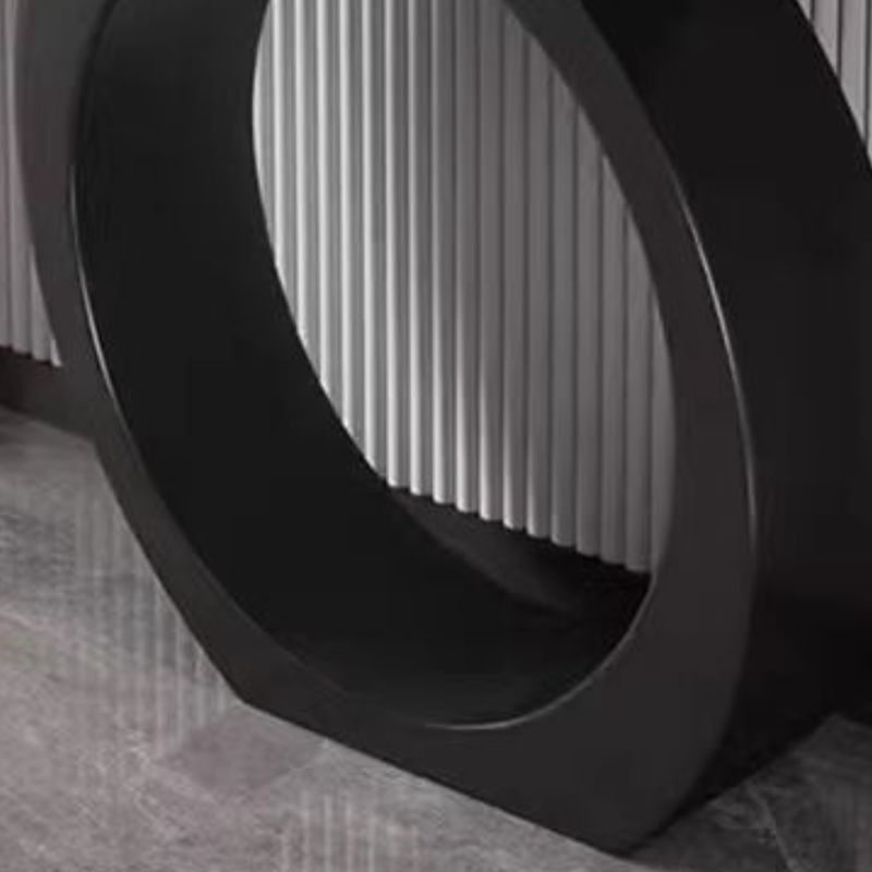 Modern Black Console Table with Circle Base