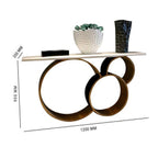 Luxury Marble Console Table with Gold Circle Base