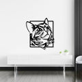 Abstract Design Cat Face Metal Art Animal Wall Decor