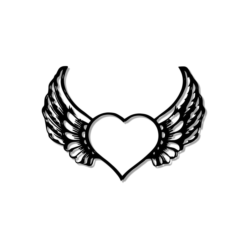 Beautiful Angel Heart Design Metal Wall Art Decor
