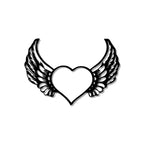 Beautiful Angel Heart Design Metal Wall Art Decor