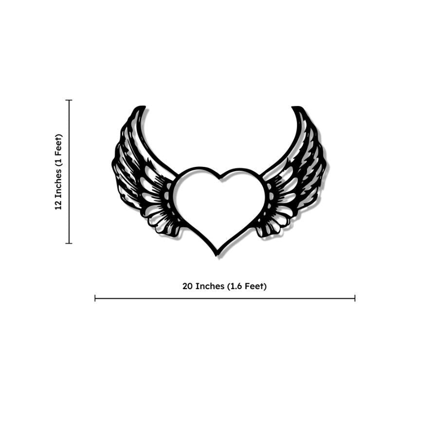 Beautiful Angel Heart Design Metal Wall Art Decor