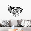 Beautiful Design Dream Text with Leaf Metal Artwork Wall Decor