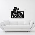 Beautiful Dog Silhouette Abstract Lines Metal Art Wall Decor