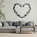 Beautiful Floral Heart Design Wall Metal Art Decor