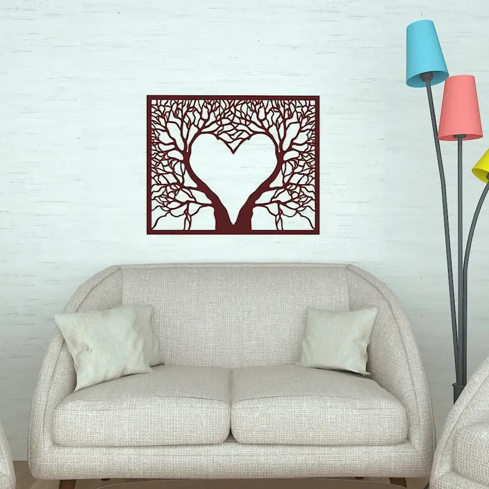 Beautiful in Heart Shape Metal Art Wall Decor