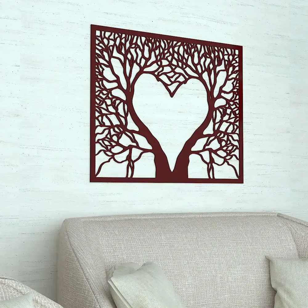 Beautiful in Heart Shape Metal Art Wall Decor
