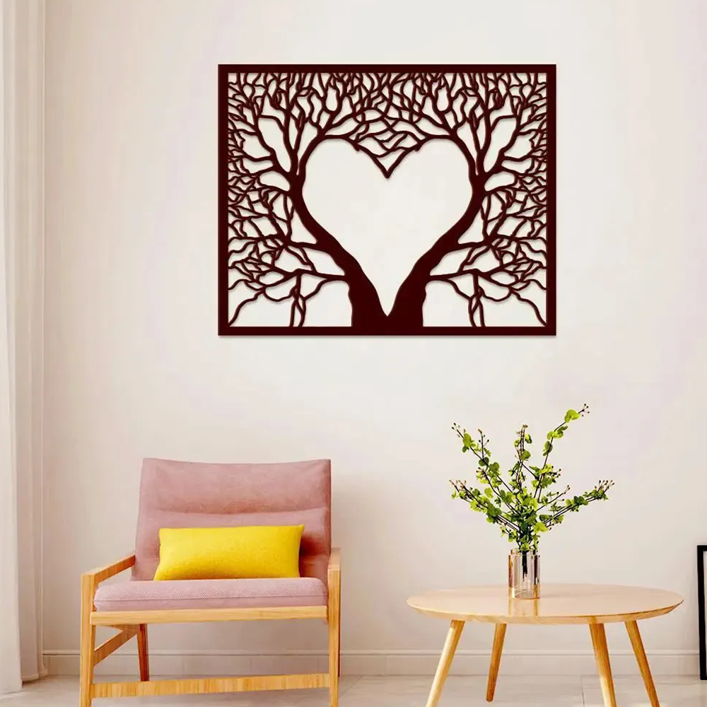 Beautiful in Heart Shape Metal Art Wall Decor