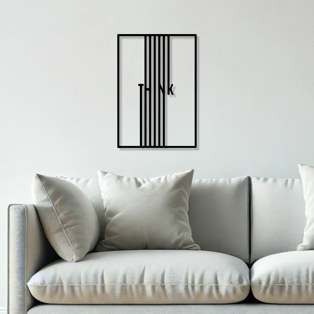Beautiful Line Art Text Think Metal Art Office Wall Decor