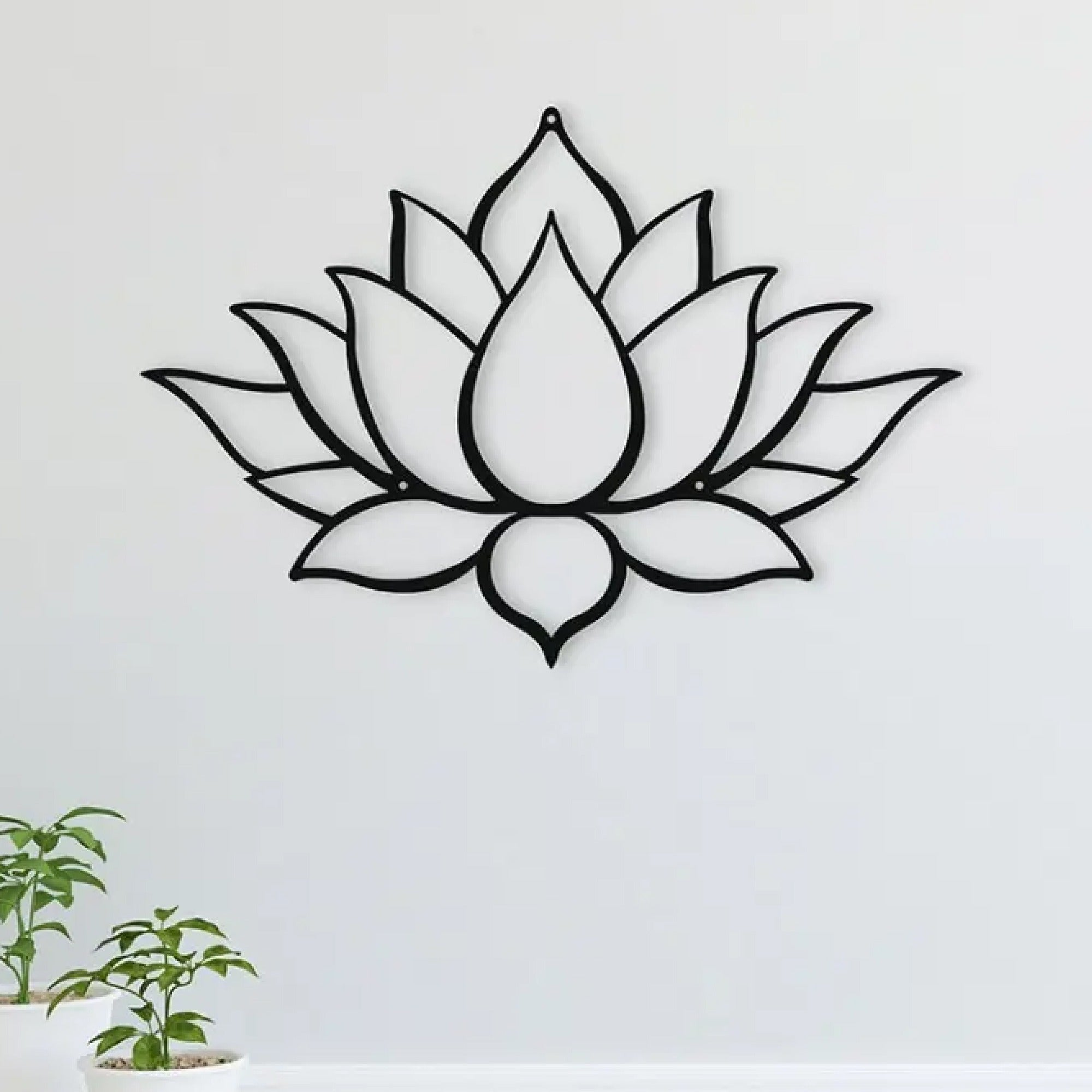 Beautiful Lotus Design Metal Art Wall Decor