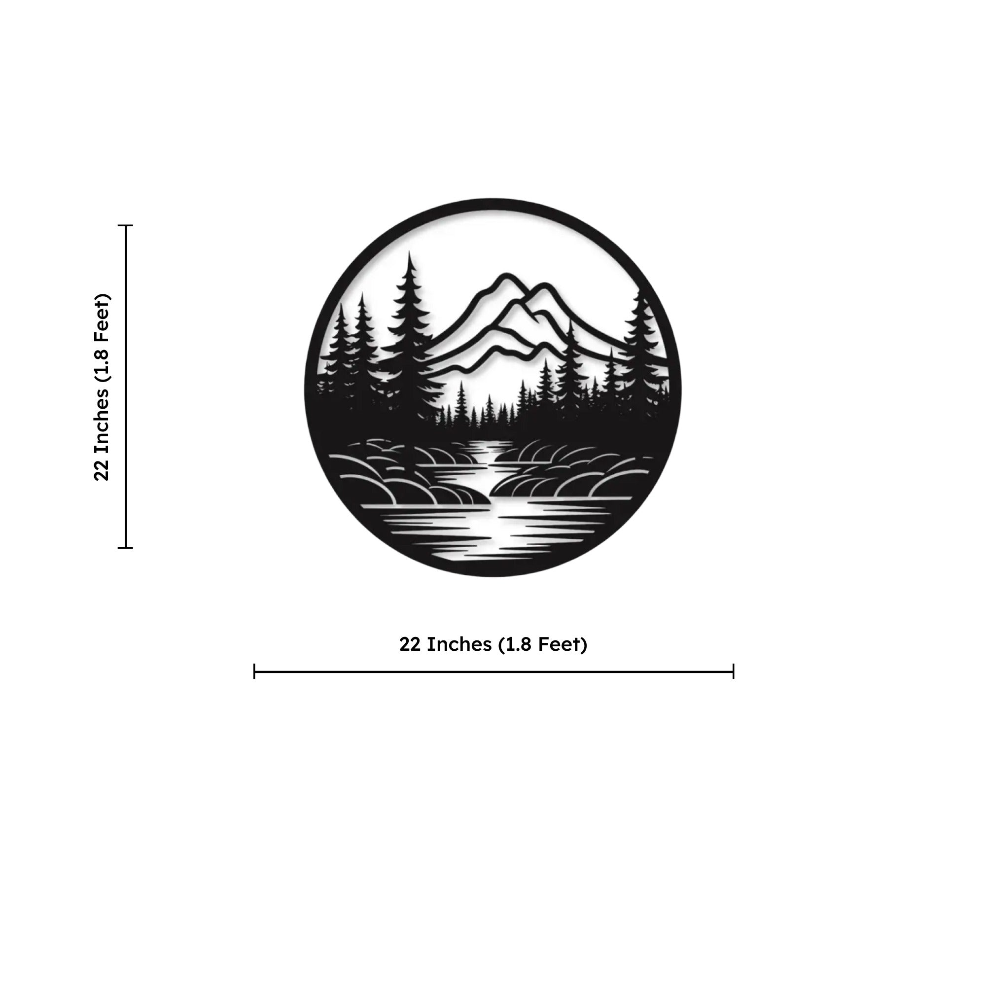 Beautiful River Mountain Scenery Metal Artwork Wall Decor