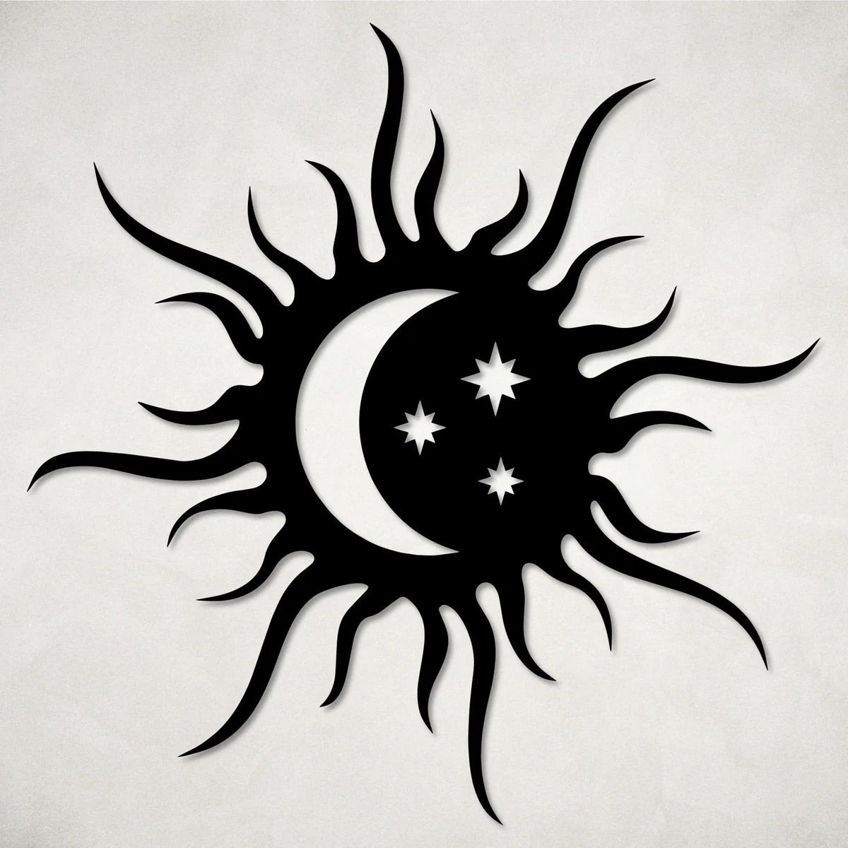 Beautiful Sun Moon and Stars Metal Art Wall Decor