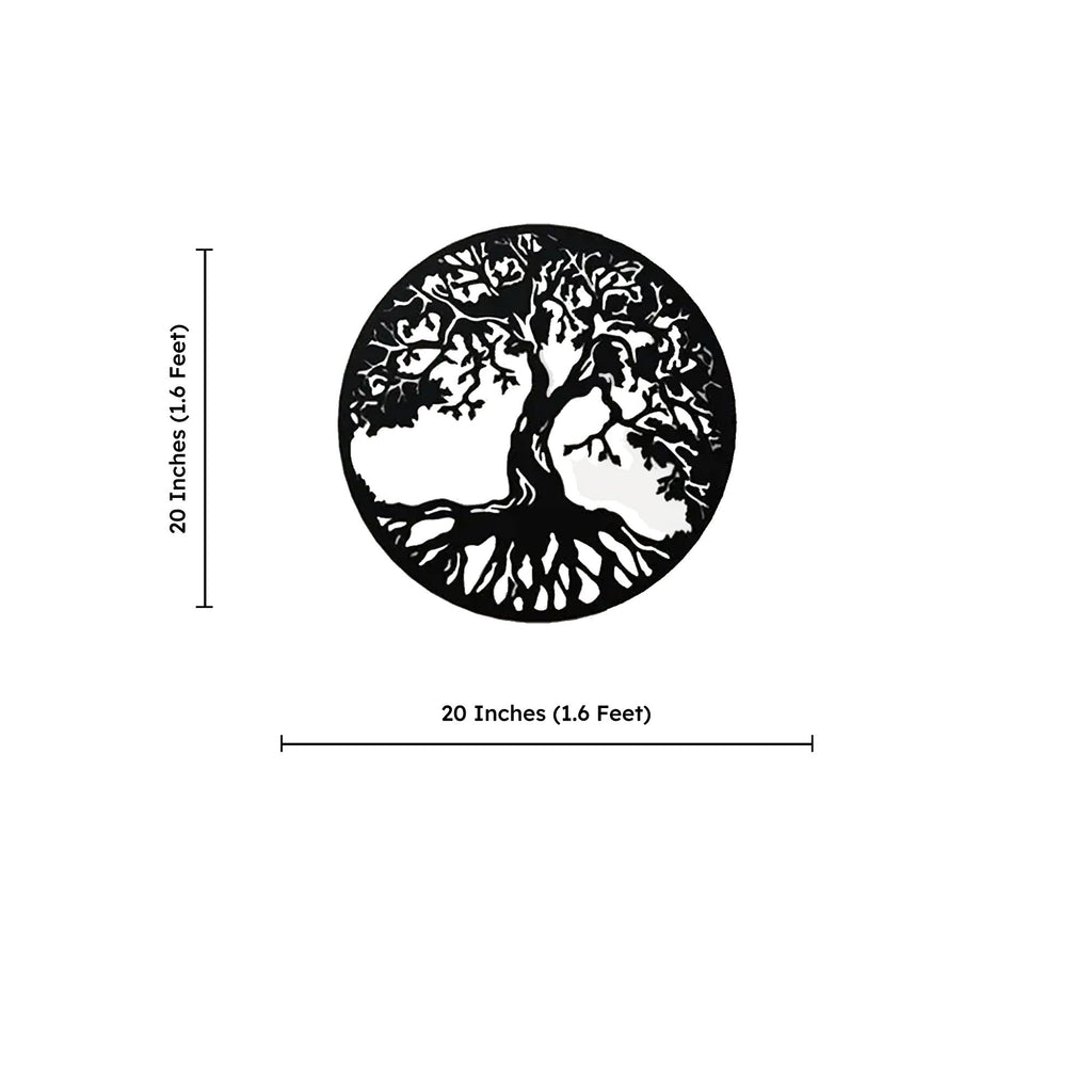 Beautiful Tree Roots Design Circle Metal Artwork Wall Decor