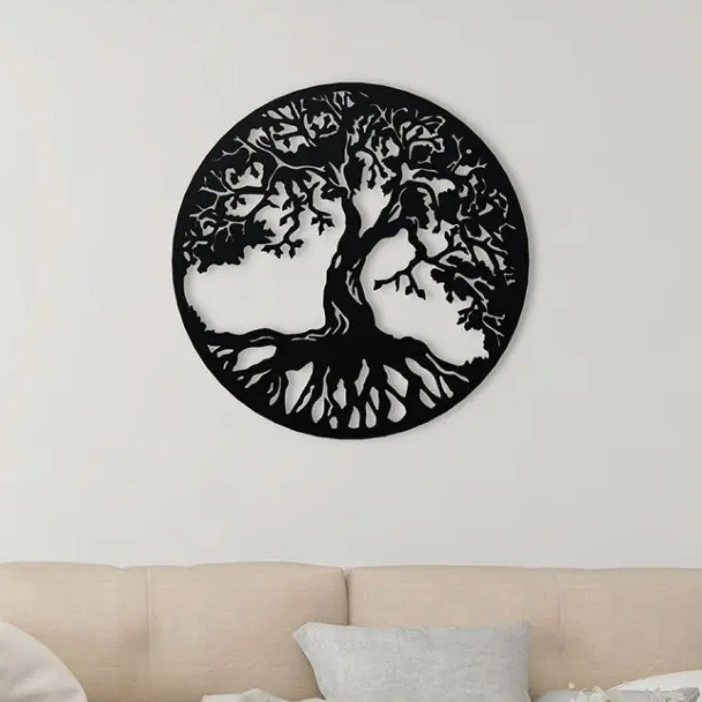 Beautiful Tree Roots Design Circle Metal Artwork Wall Decor