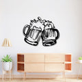 Beer Mugs Cheers Up Metal Art Bar Wall Decor