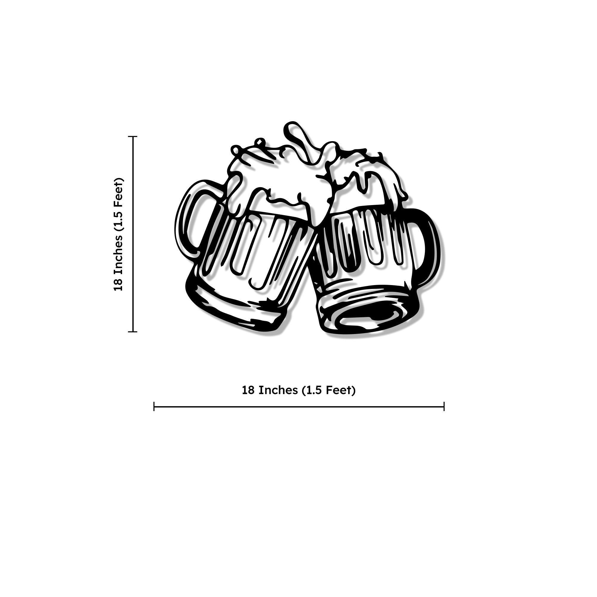 Beer Mugs Cheers Up Metal Art Bar Wall Decor