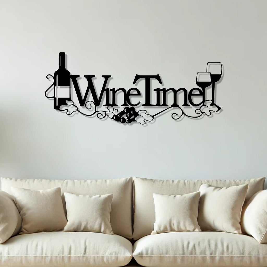 Best Time is Wine Time Metal Wall Art Decor