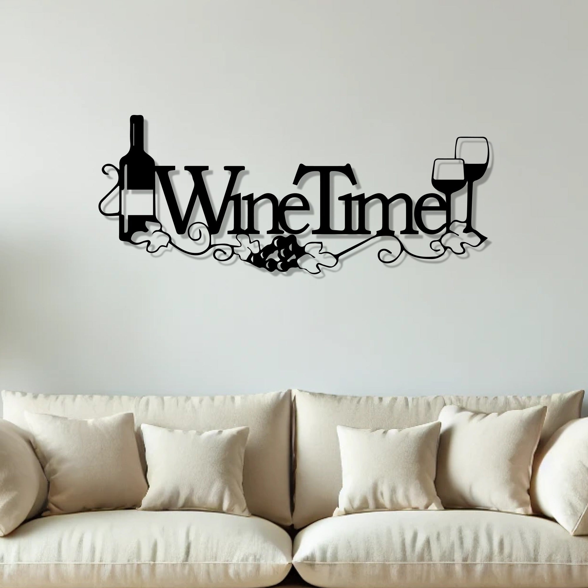 Best Time is Wine Time Metal Wall Art Decor