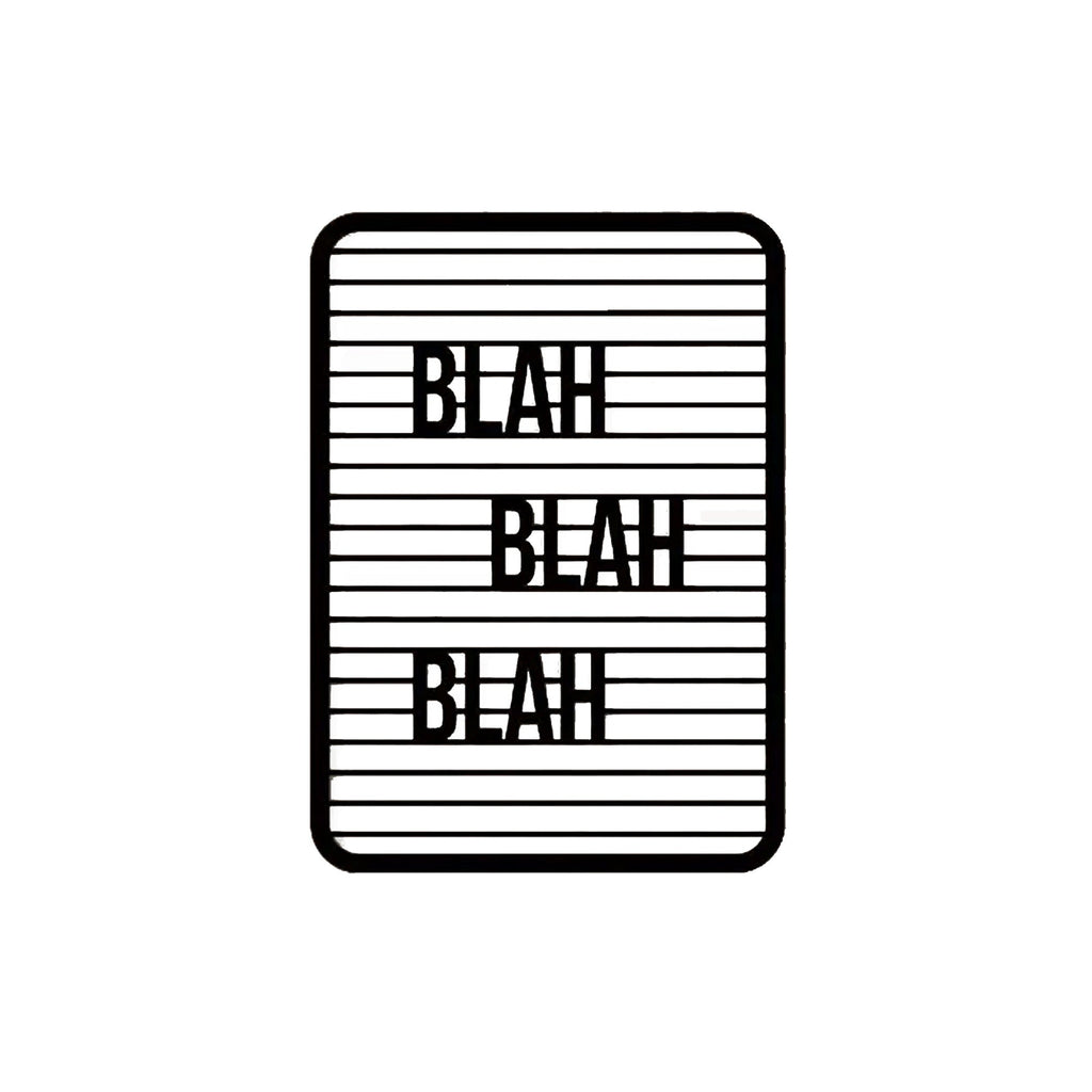 Blah Blah Blah Text Line Art Metal Art Wall Decor