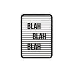Blah Blah Blah Text Line Art Metal Art Wall Decor