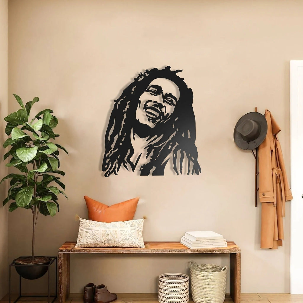 Bob Marley Design Silhouette Metal Wall Art Decor