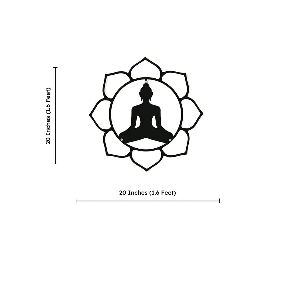 Buddha Calm & Peaceful Statue Metal Art Wall Decor