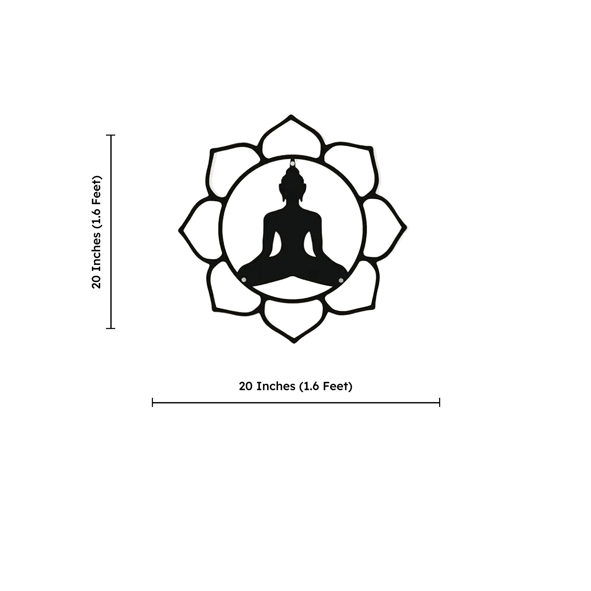 Buddha Calm & Peaceful Statue Metal Art Wall Decor