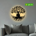 Buddha Tree Peaceful Meditation Metal Art Wall Decor