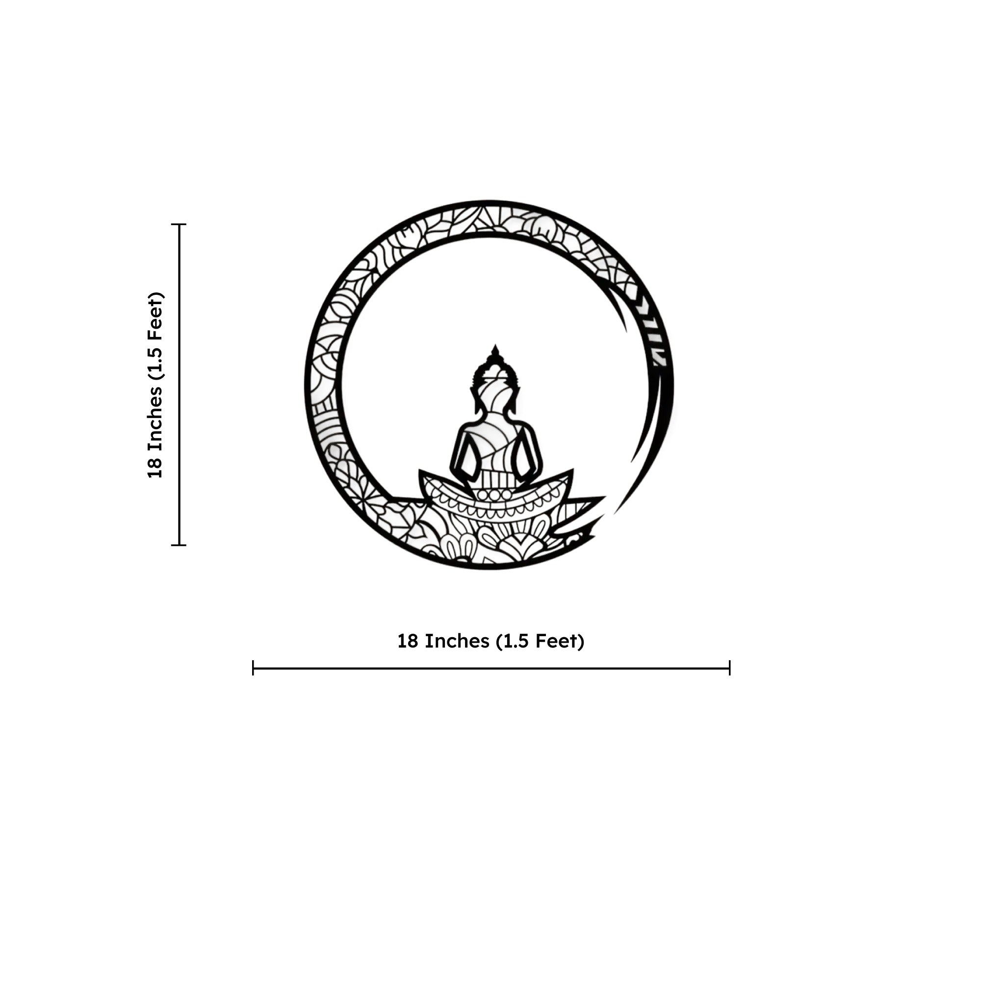 Buddha Zen Spiritual Worship Metal Art Wall Decor