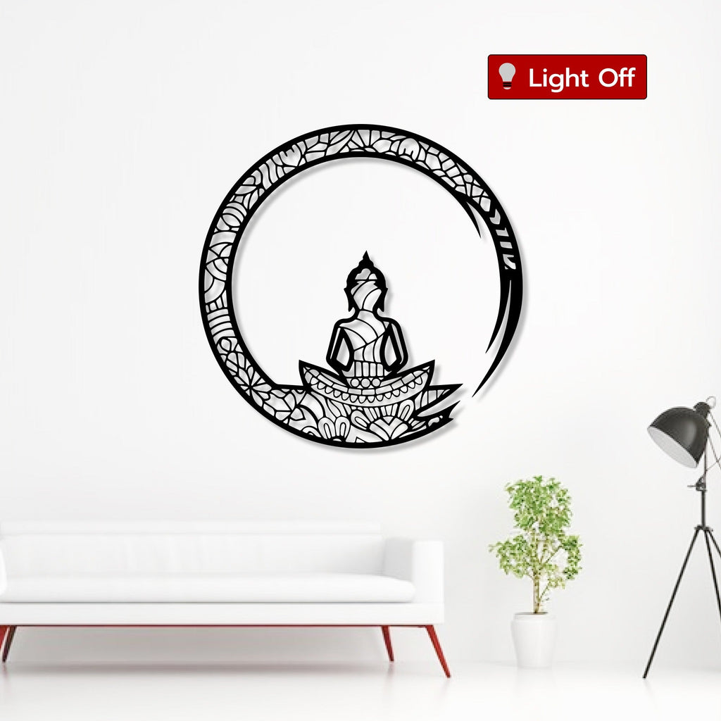 Buddha Zen Spiritual Worship Metal Art Wall Decor