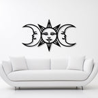 Celestial Art with Sun Moons Metal Art Wall Decor