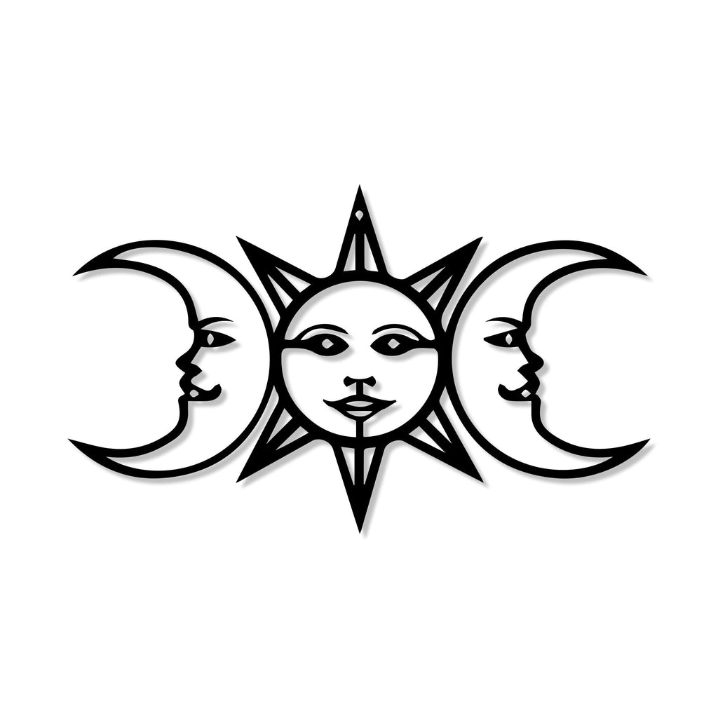 Celestial Art with Sun Moons Metal Art Wall Decor