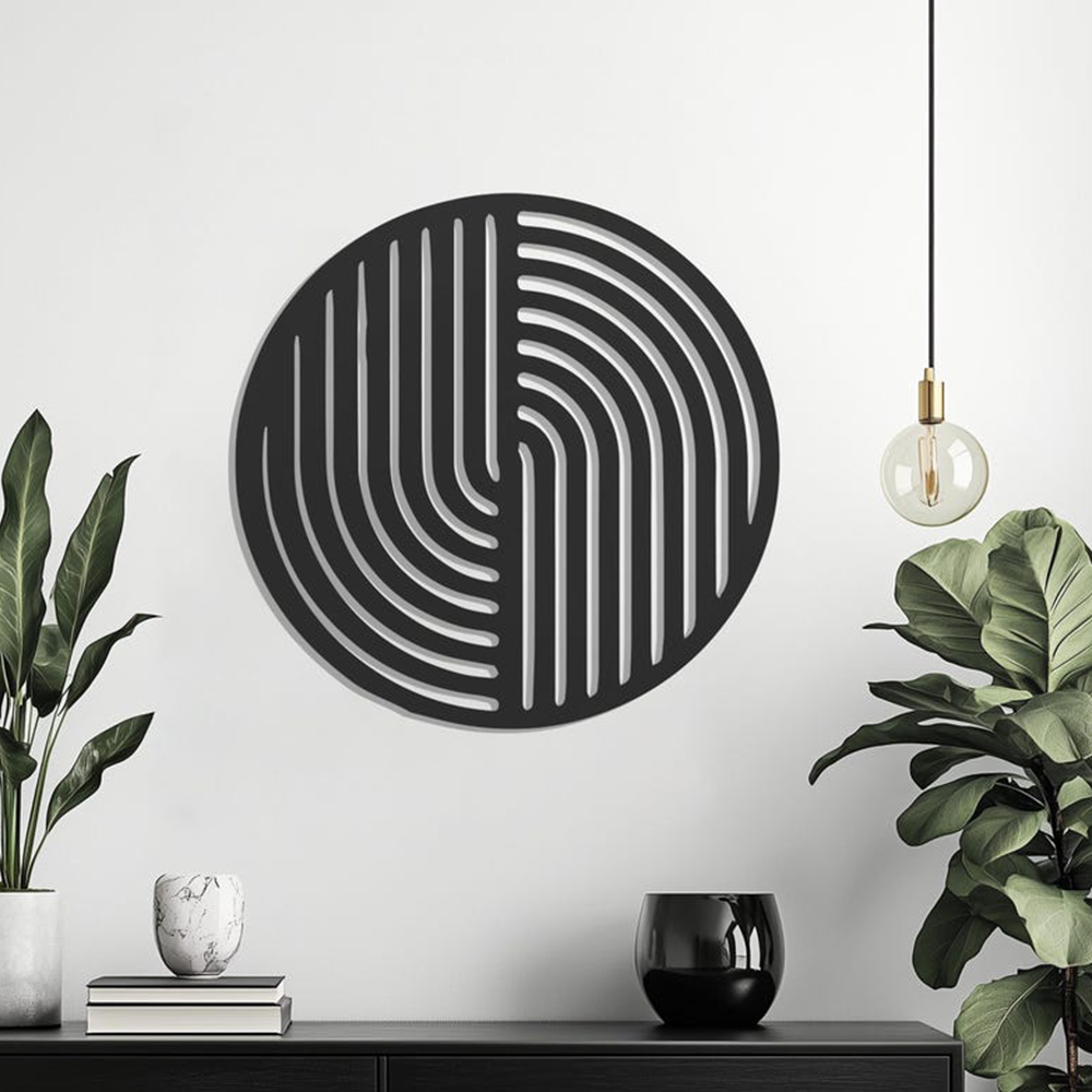 Circular Abstract Strips Wall Metal Art Decor
