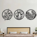 Circular Flora Collection Silhouette Metal Art Wall Decor