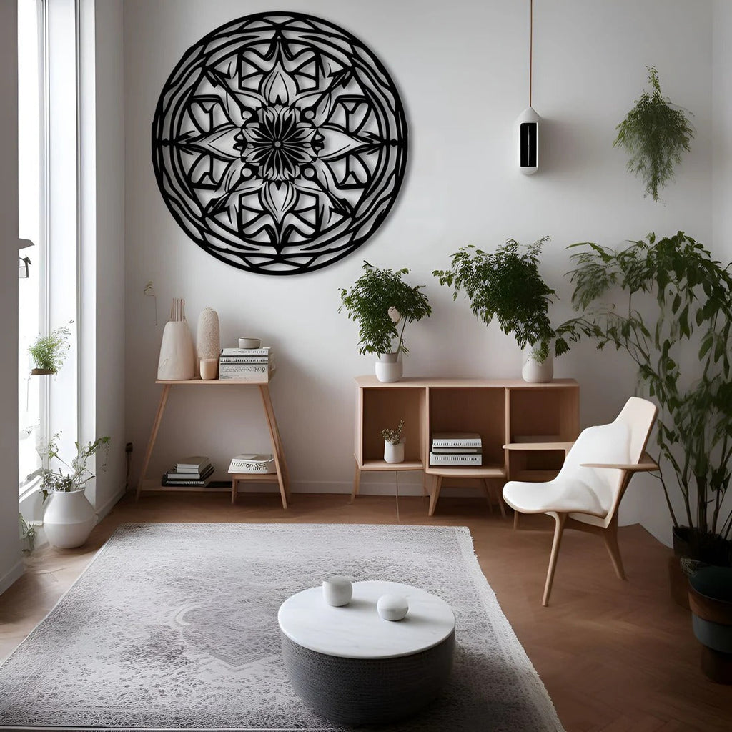 Circular Stripes Mandala Pattern Metal Art Wall Decor