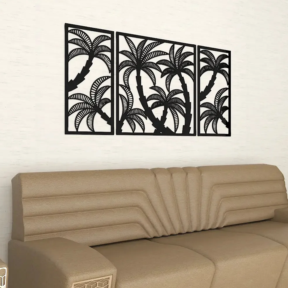 Coconut Tree Design Silhouette Metal Art Wall Decor