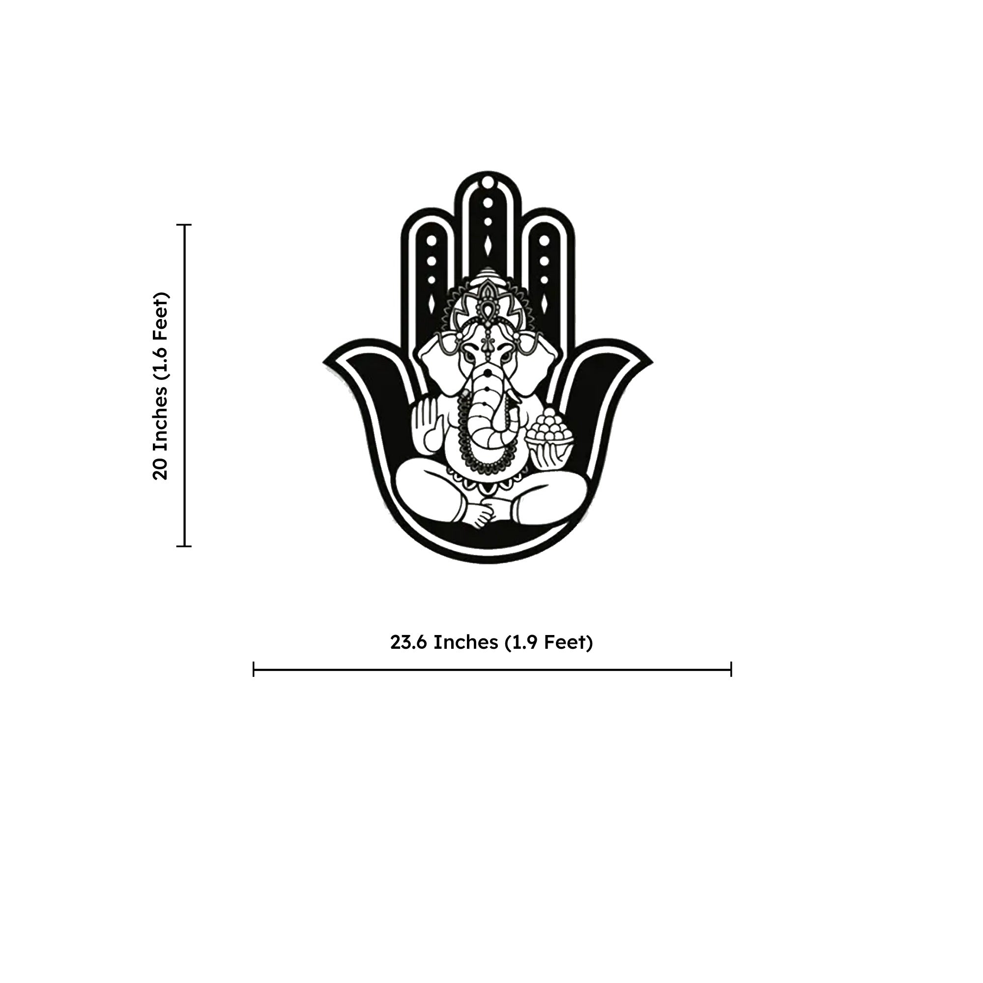 Divine Hamsa Ganesha Metal Art Devotion Wall Decor