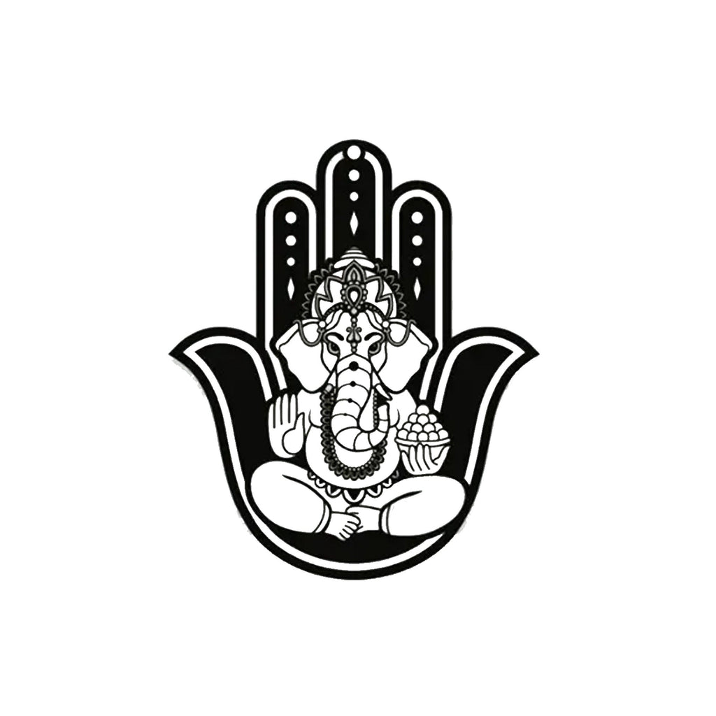 Divine Hamsa Ganesha Metal Art Devotion Wall Decor
