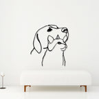 Dog & Cat Line Art Design Metal Art Wall Decor