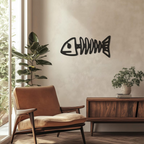 Fish Skeleton Metal Wall Art Modern Decor Artwork