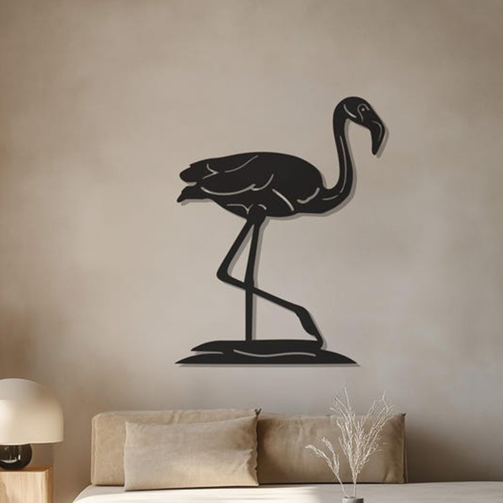 Flamingo Design Silhouette Metal Art Wall Decor