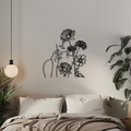 Flower Women Minimalist Line Metal Art Wall Decor