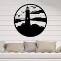 Flying Birds Lighthouse Scenery Metal Wall Art Decor