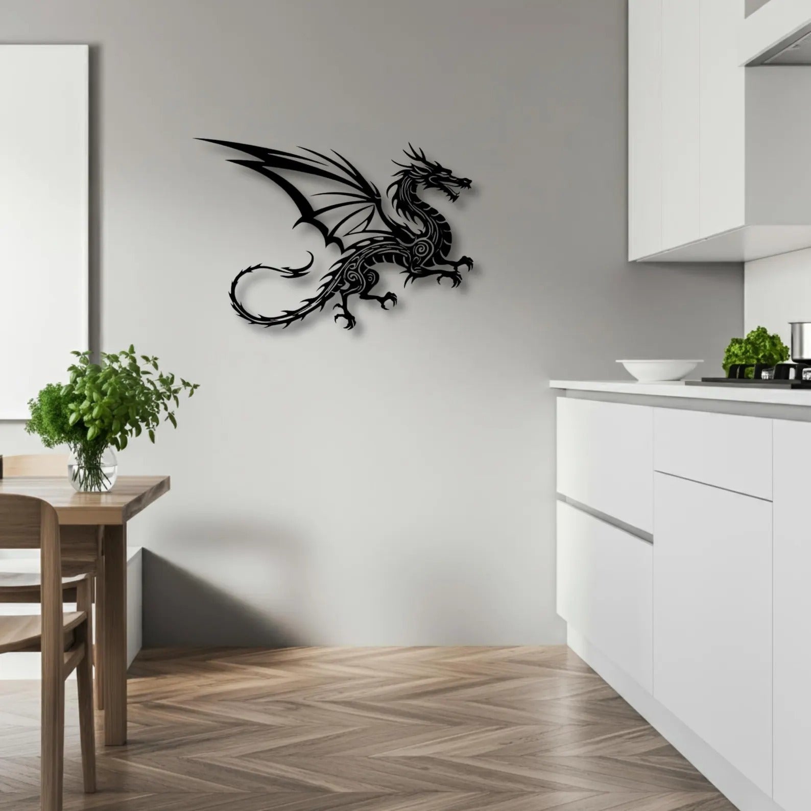 Flying Dragon Art Pattern Metal Art Wall Decor
