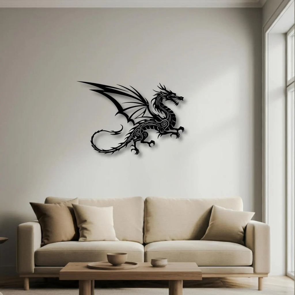 Flying Dragon Art Pattern Metal Art Wall Decor