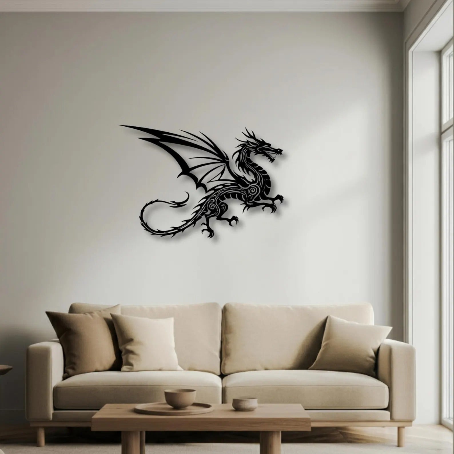 Flying Dragon Art Pattern Metal Art Wall Decor